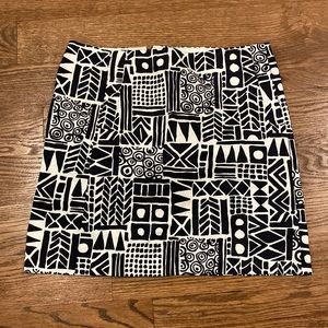 J.Crew Factory Navy White Patterned Mini Skirt Size 0